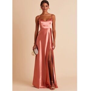 BIRDY GREY Jay Dress – Shiny Satin Terracotta- Size S